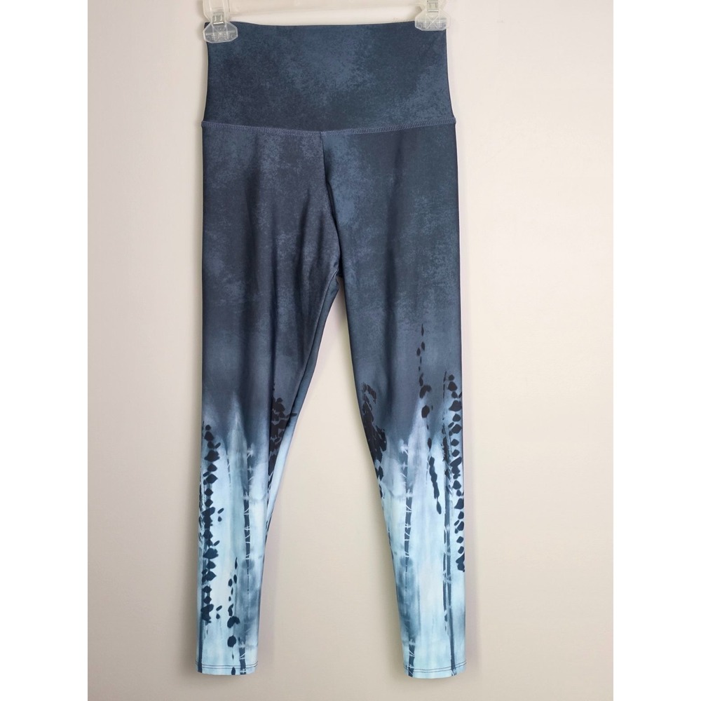 Onzie Leggings Women's Size M Navy Blue Black Yoga Gym Athletic Pants - Picture 3 of 8